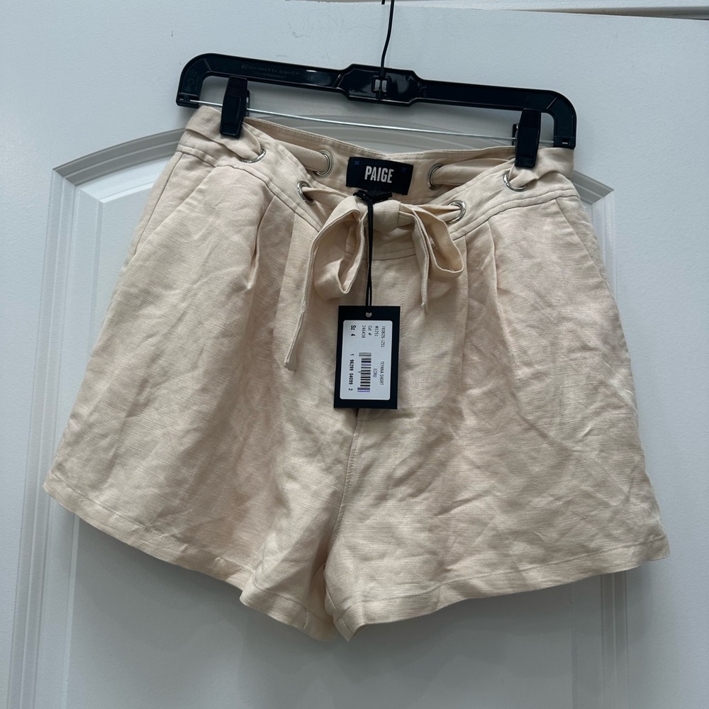 Paige Teyana tie waist shorts in Ecru. NWT. Size 4. - Picture 2 of 2